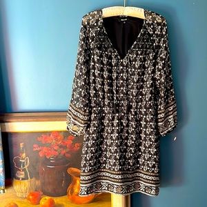 Great Madewell Shirtdress- Indian print, sheer, lined silky dress